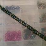 Green, Turquoise, Silver, And Black Chainmaille..